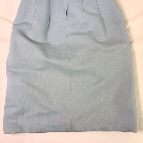 Vintage 1960s Lilli Ann Knit 2 Piece Dress Coat Set Powder Blue No Tag XS/S Midi - Picture 13 of 16